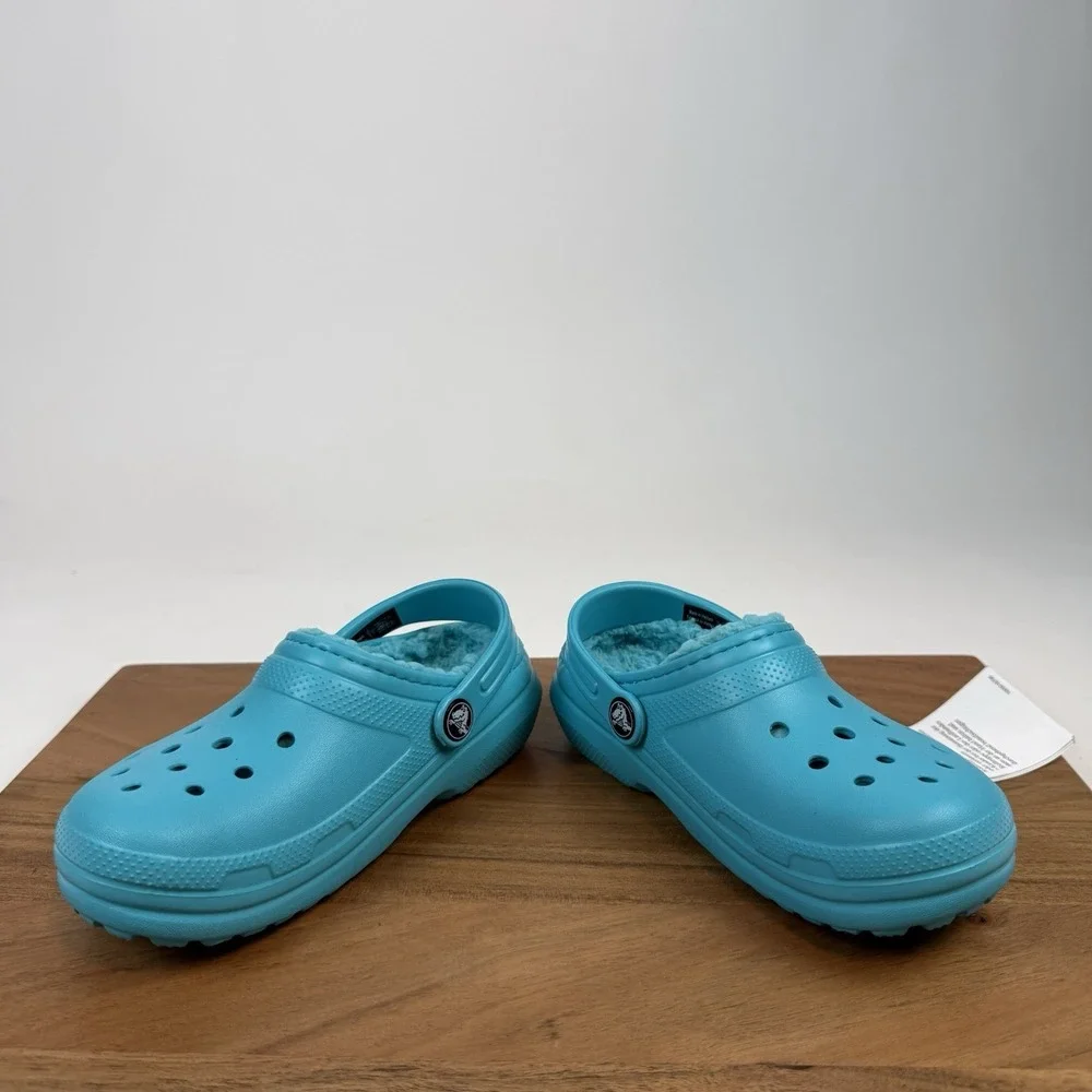 New Little Kids Crocs Classic Lined Fleece Aqua Clogs Shoes Sandals‎ Size 12 C